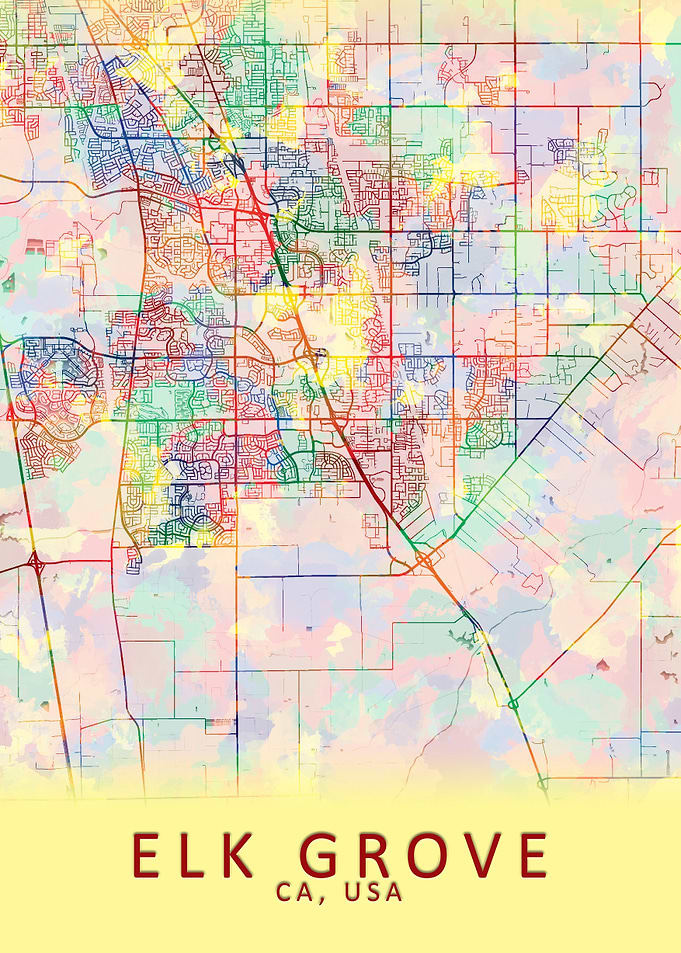 Elk Grove CA USA City Map