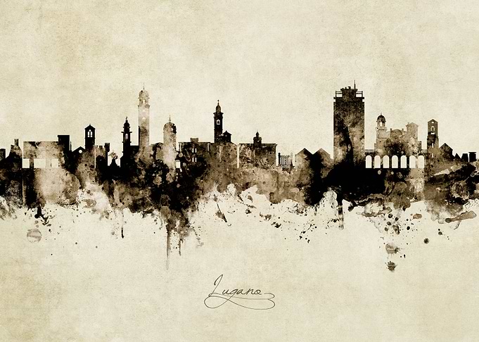 Lugano Switzerland Skyline