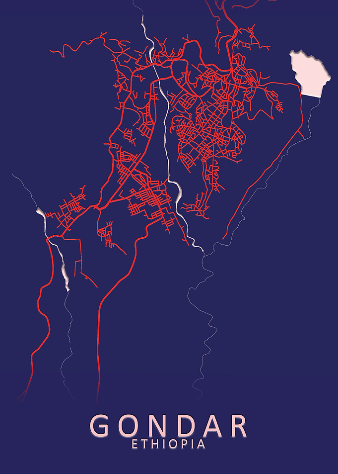 Gondar Ethiopia City Map