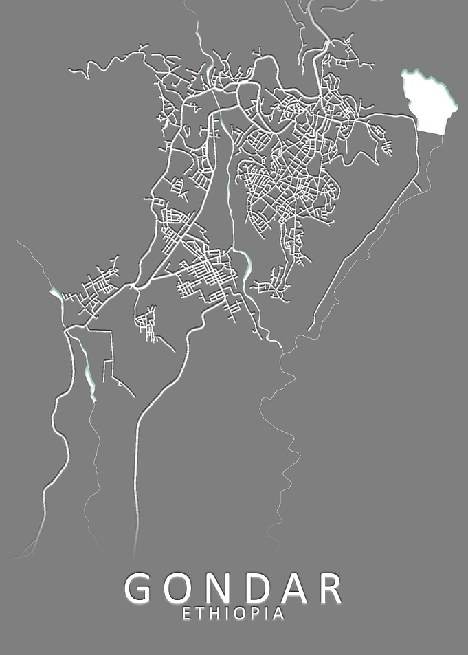 Gondar Ethiopia City Map