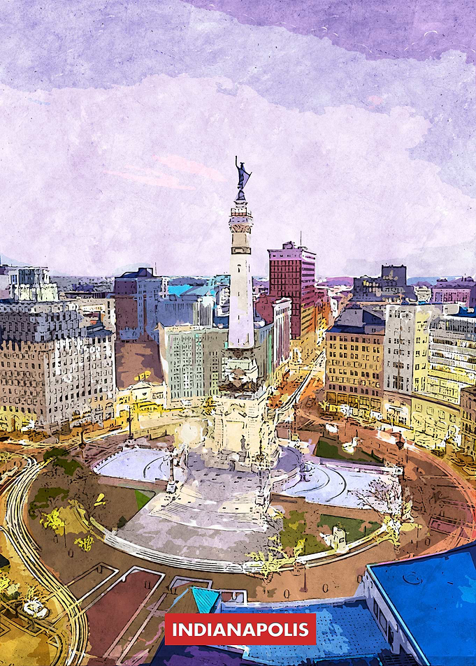 Indianapolis City Skyline