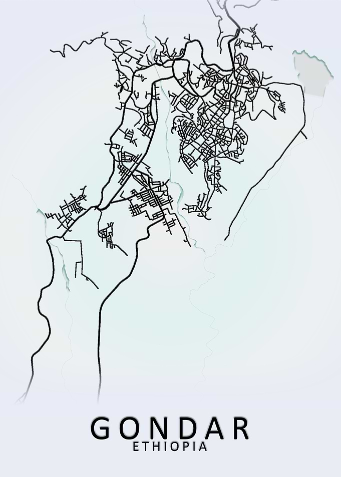 Gondar Ethiopia City Map
