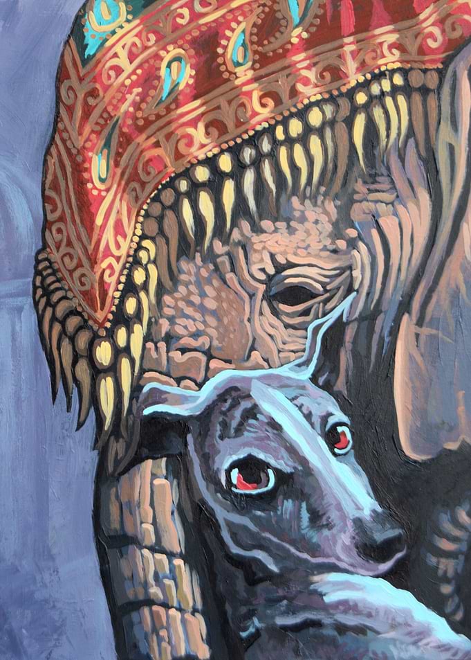 Elephant and the dog