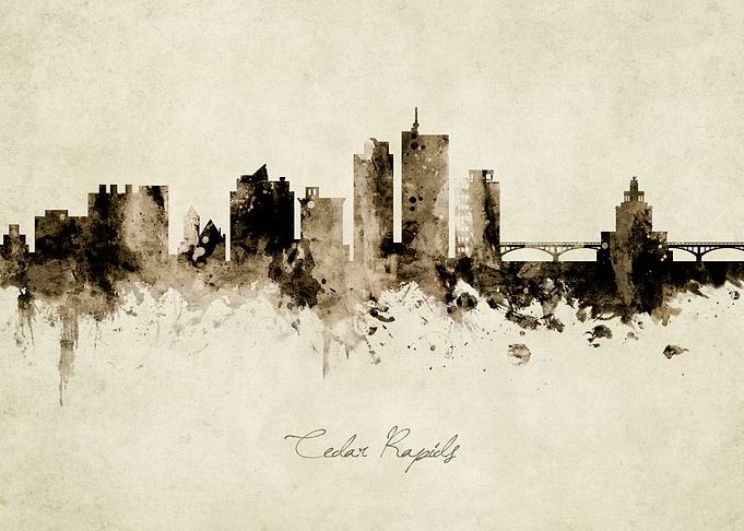 Cedar Rapids Iowa Skyline