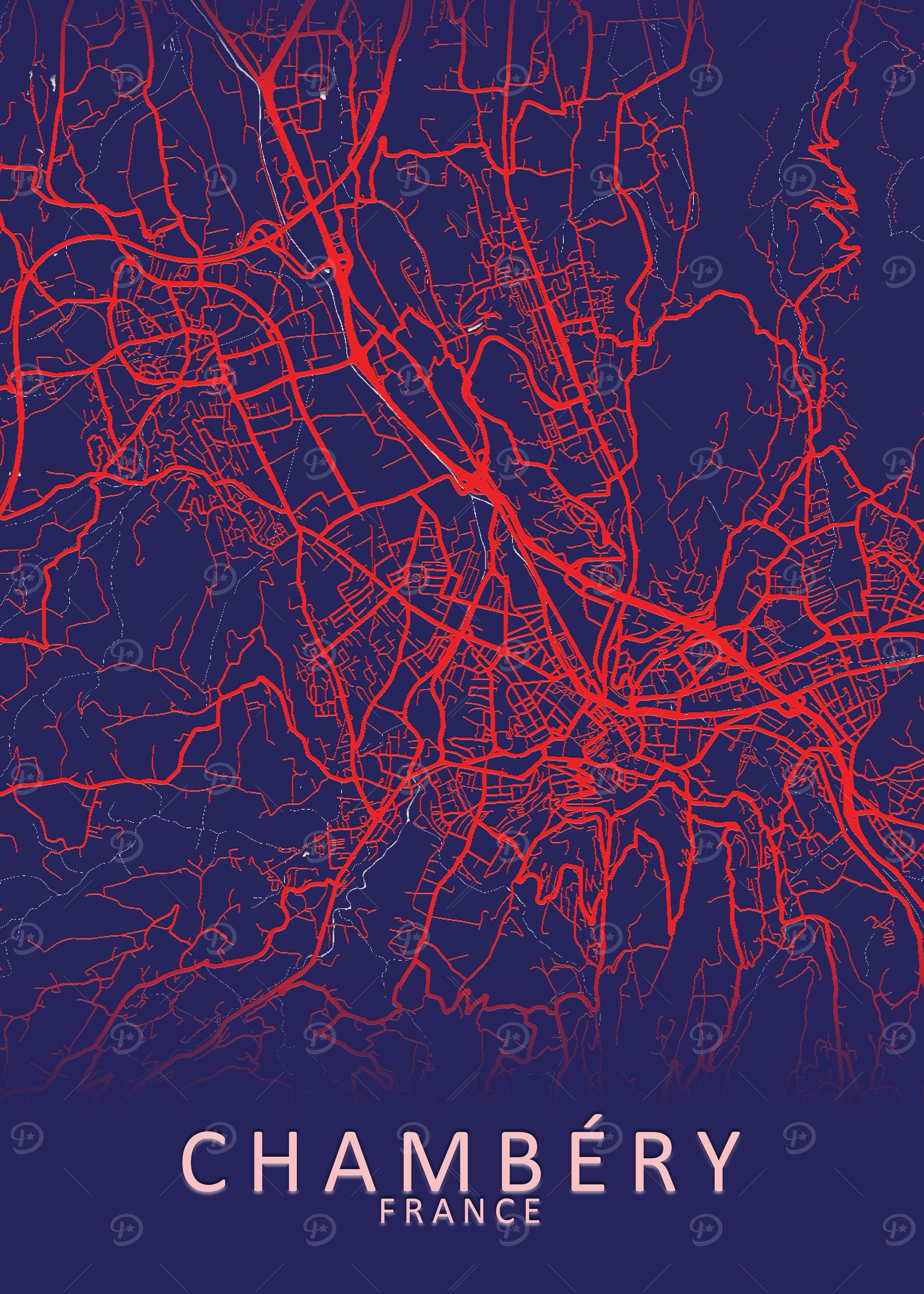 Chambery France City Map
