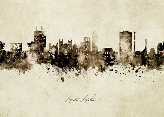 Ann Arbor Michigan Skyline