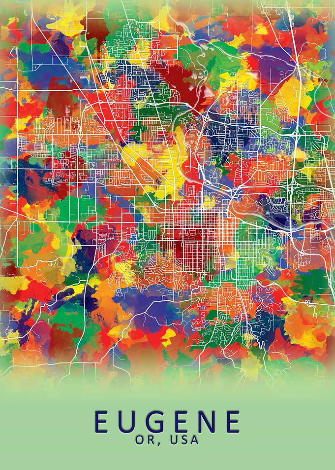 Eugene OR USA City Map