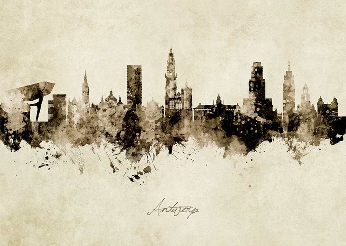 Antwerp Belgium Skyline