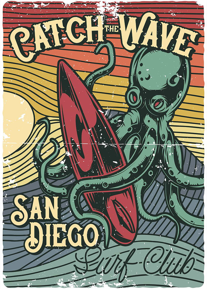 Surfing Octopus 01
