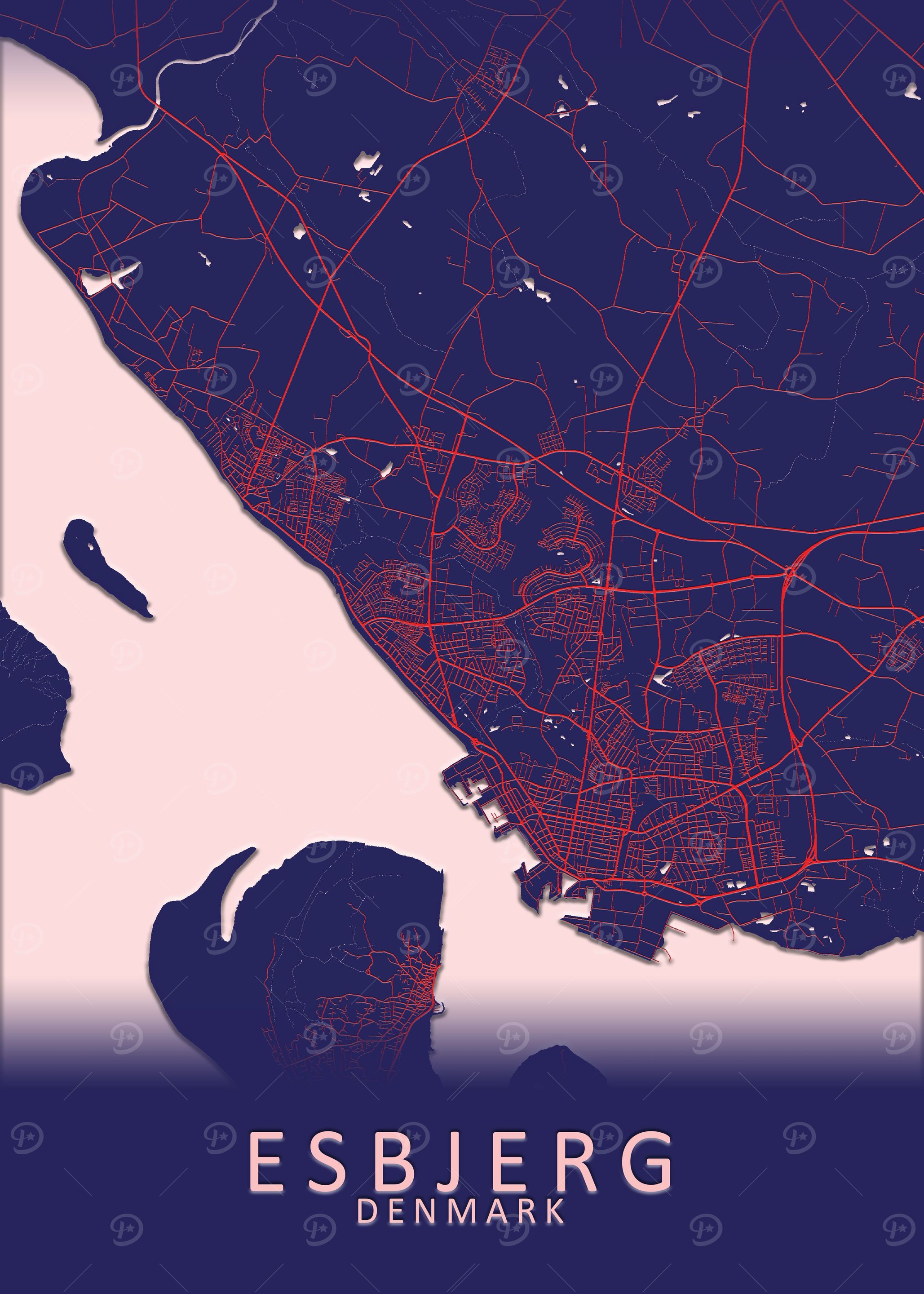 Esbjerg Denmark City Map