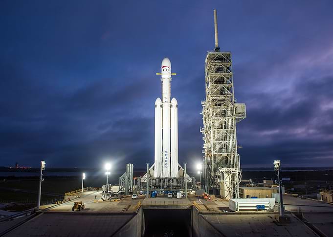 Falcon Heavy At Night