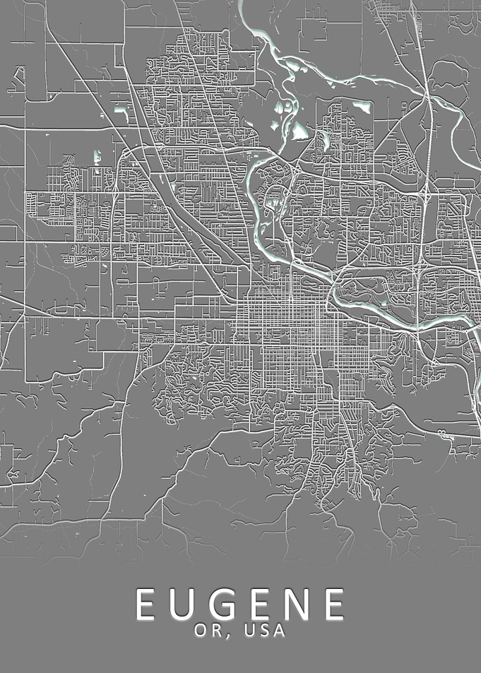 Eugene OR USA City Map