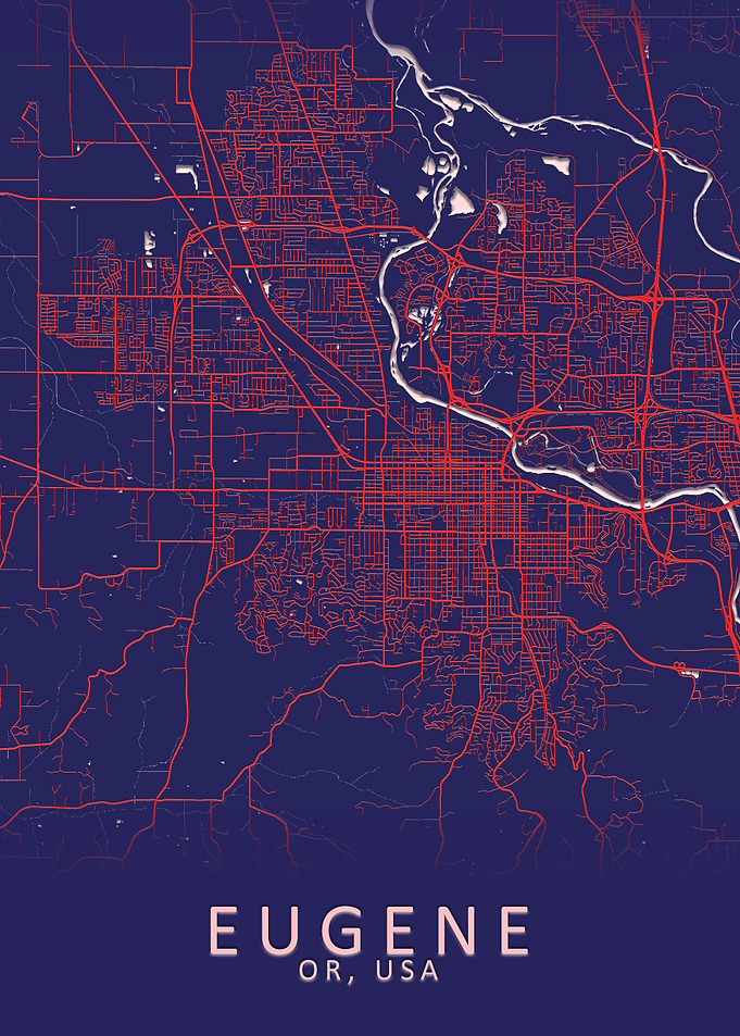 Eugene OR USA City Map