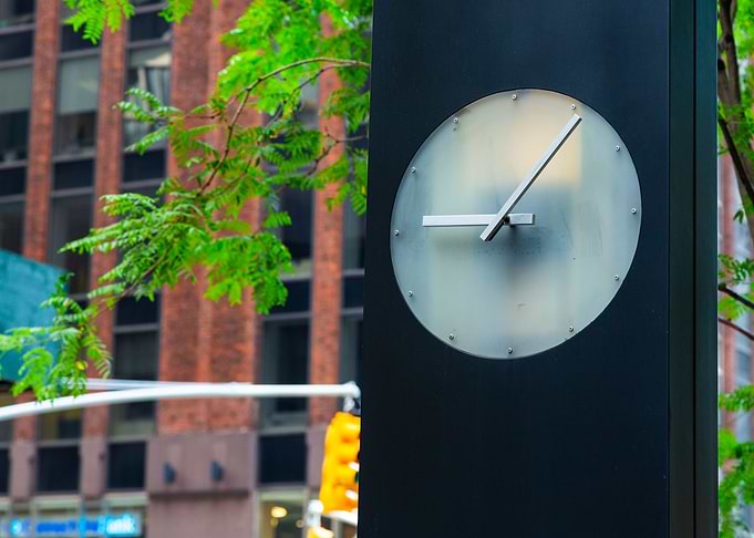 A clock in Manhattan