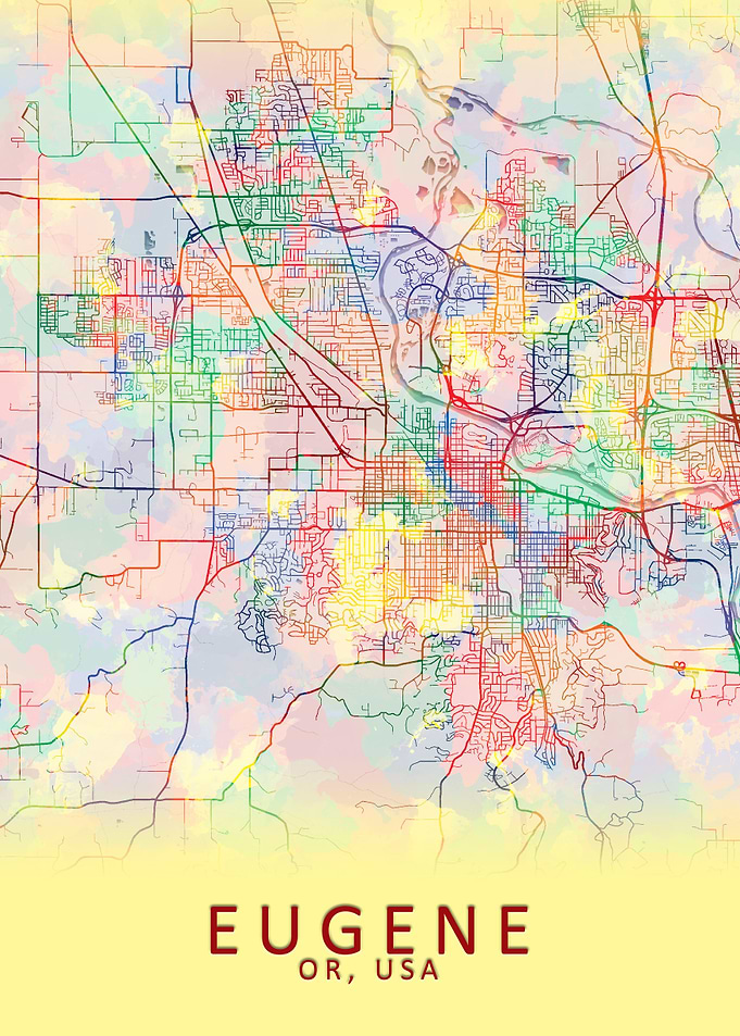 Eugene OR USA City Map