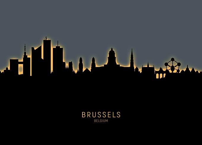 Brussels Belgium Skyline