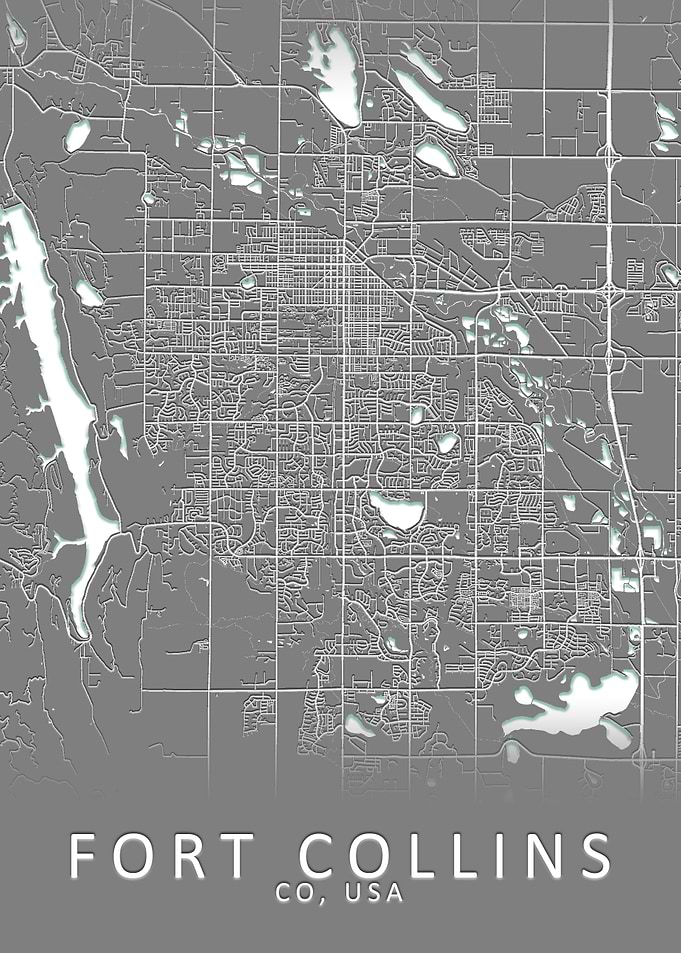 Fort Collins USA City Map