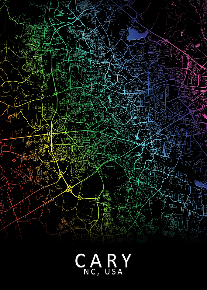 Cary NC USA City Map