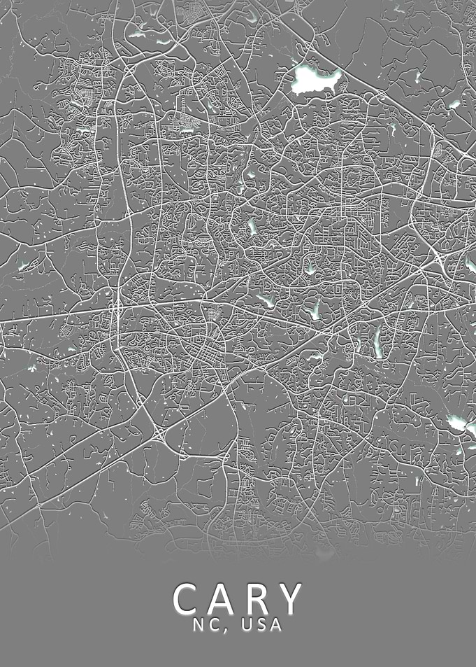 Cary NC USA City Map
