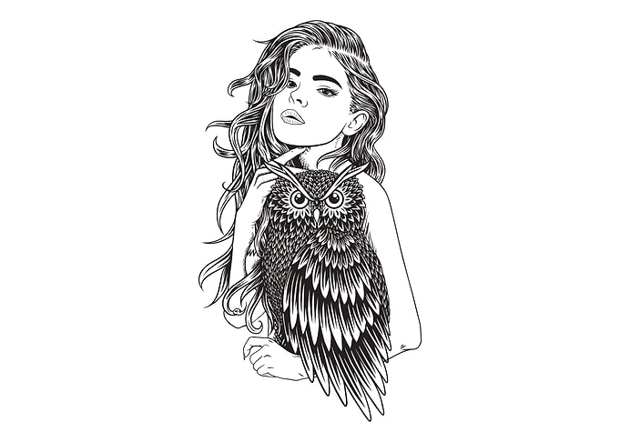 Woman with owl