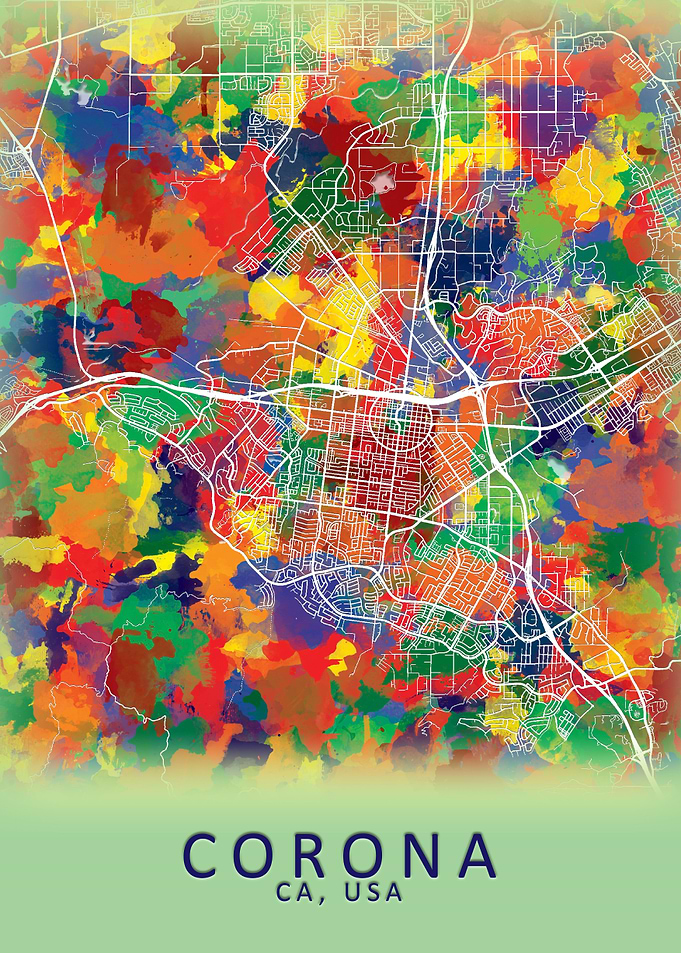 Corona CA USA City Map