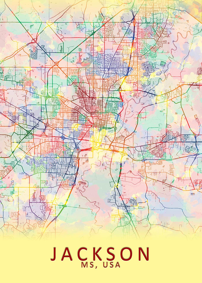 Jackson MS USA City Map