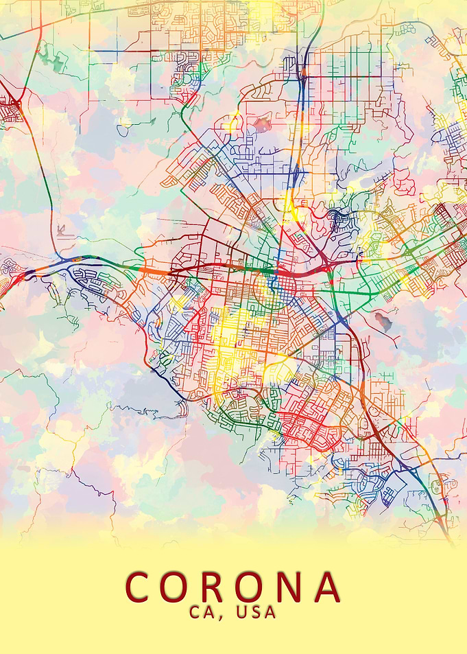 Corona CA USA City Map