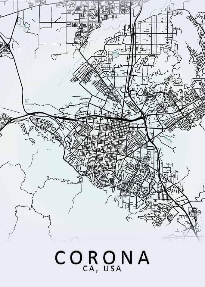 Corona CA USA City Map