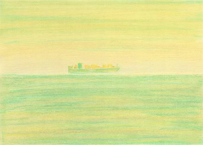 Cargo Ship At Sea