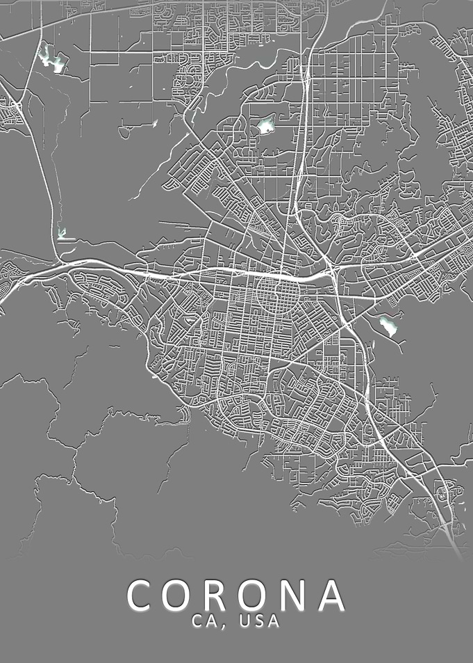 Corona CA USA City Map