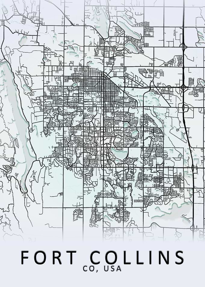 Fort Collins USA City Map