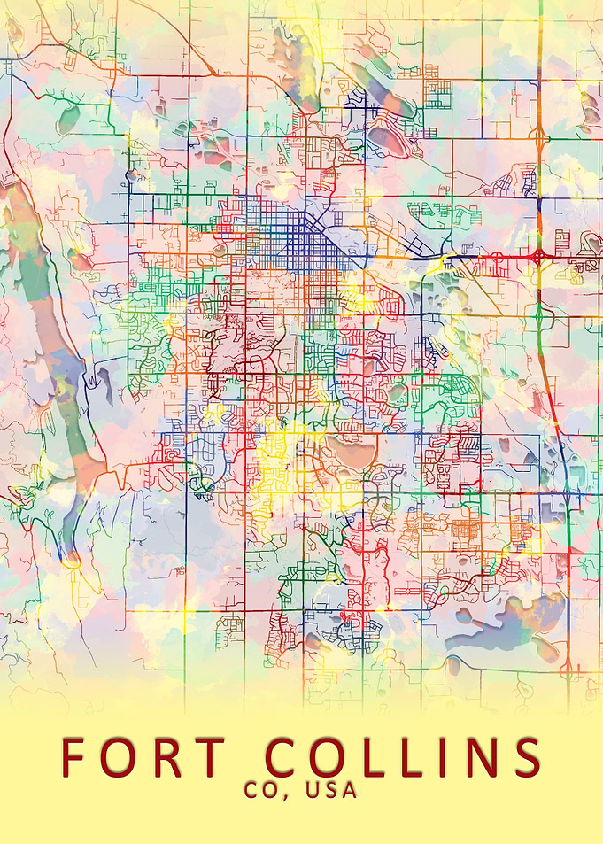 Fort Collins USA City Map
