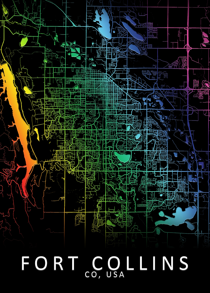 Fort Collins USA City Map