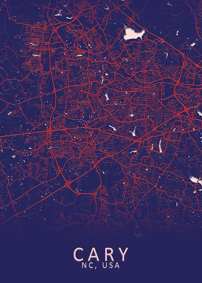Cary NC USA City Map