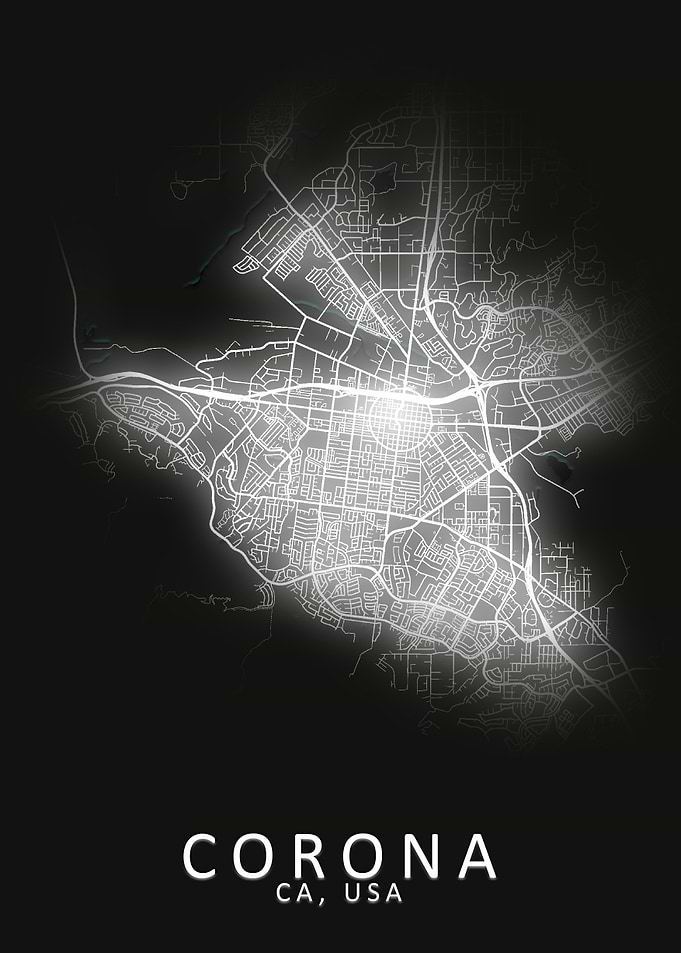 Corona CA USA City Map
