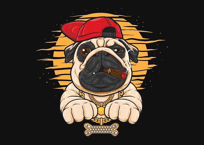 Gengster Pug illustrations