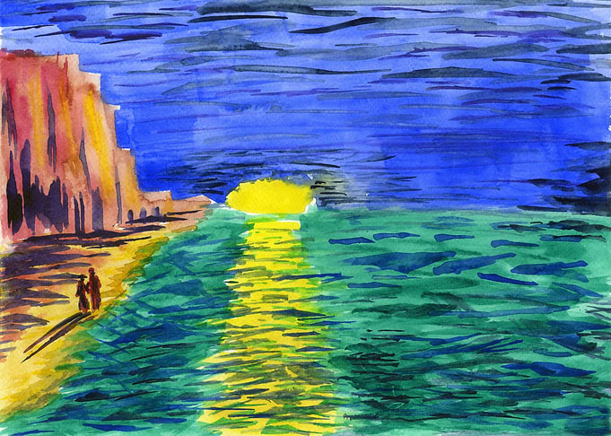 Loving Couple By The Sea