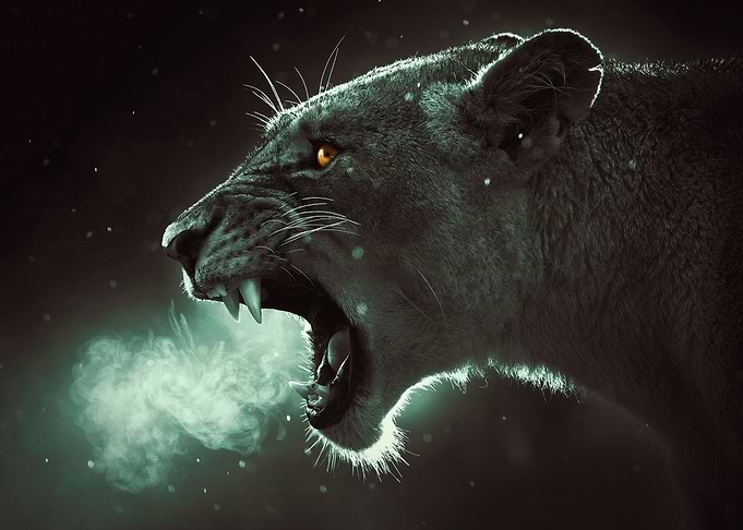 Angry lion poster