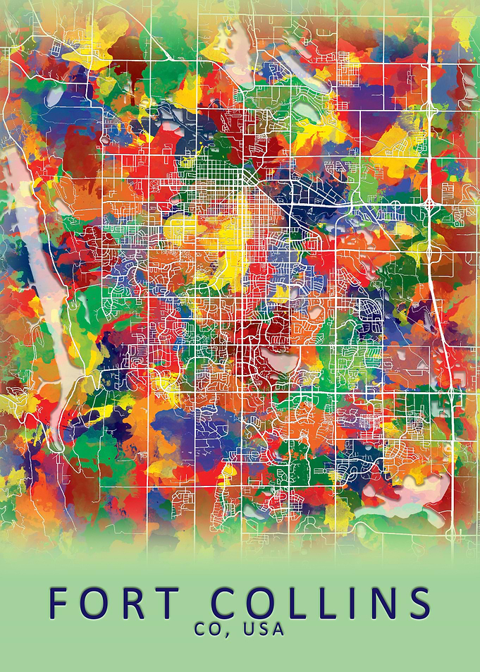 Fort Collins USA City Map