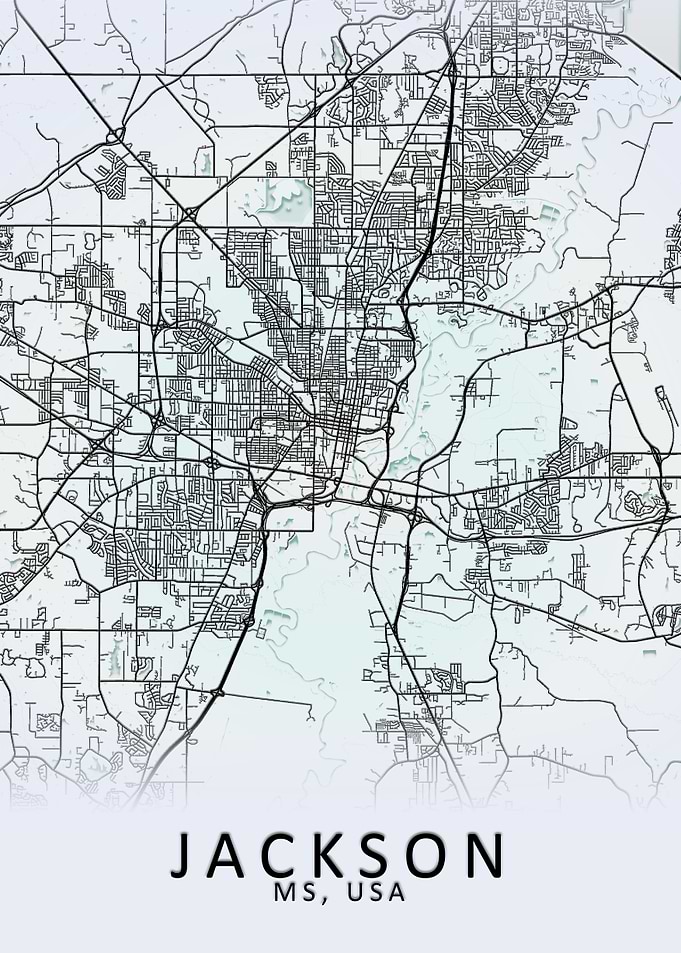 Jackson MS USA City Map