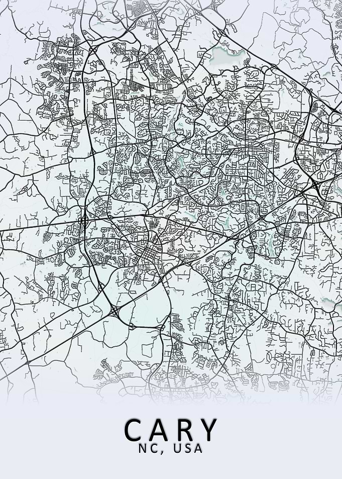 Cary NC USA City Map