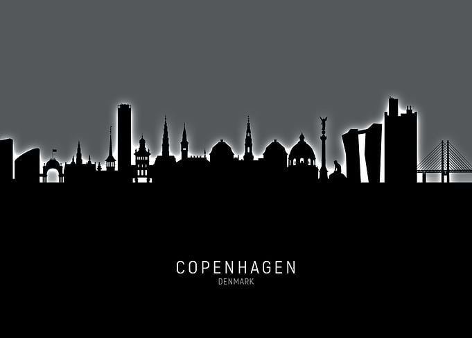 Copenhagen Denmark Skyline