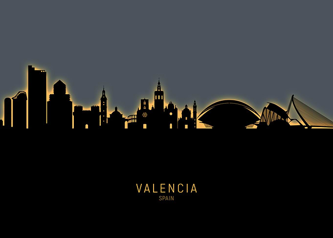Valencia Spain Skyline