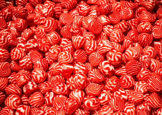 Red and white sweets