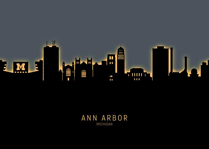 Ann Arbor Michigan Skyline