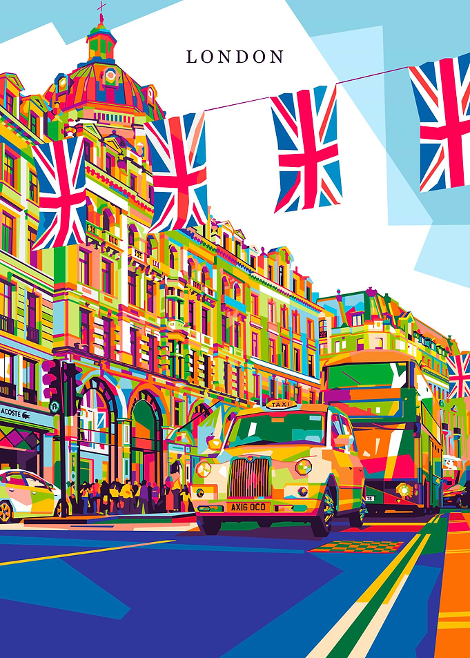 Colorful city of London