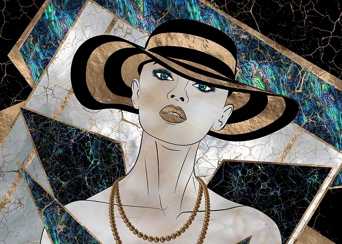 Woman in striped Hat