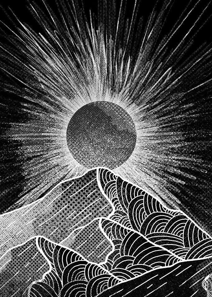 As a sun burst