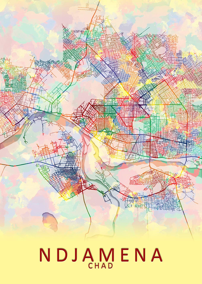 Ndjamena Chad City Map