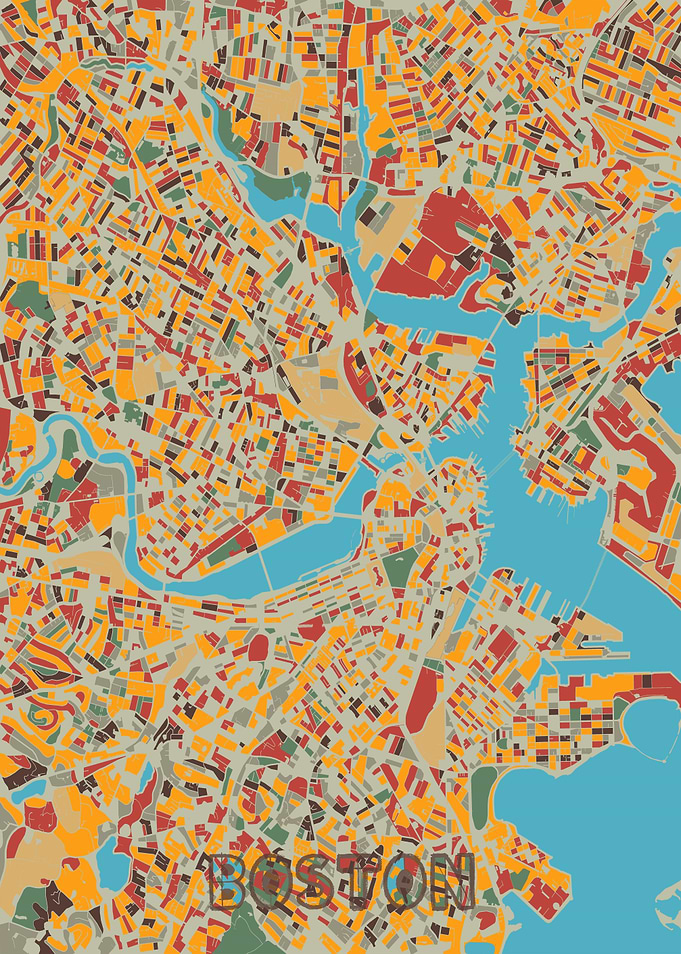 boston map retro